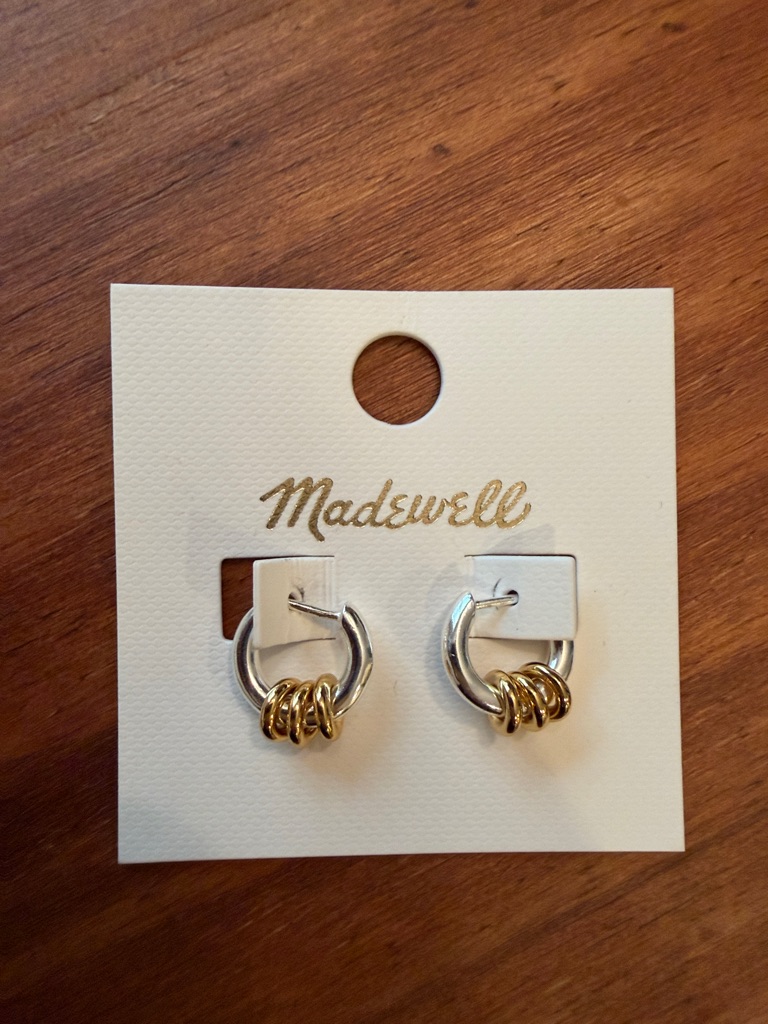Madewell Mixed-Metal Hoop Earrings In Silver And Gold 18$